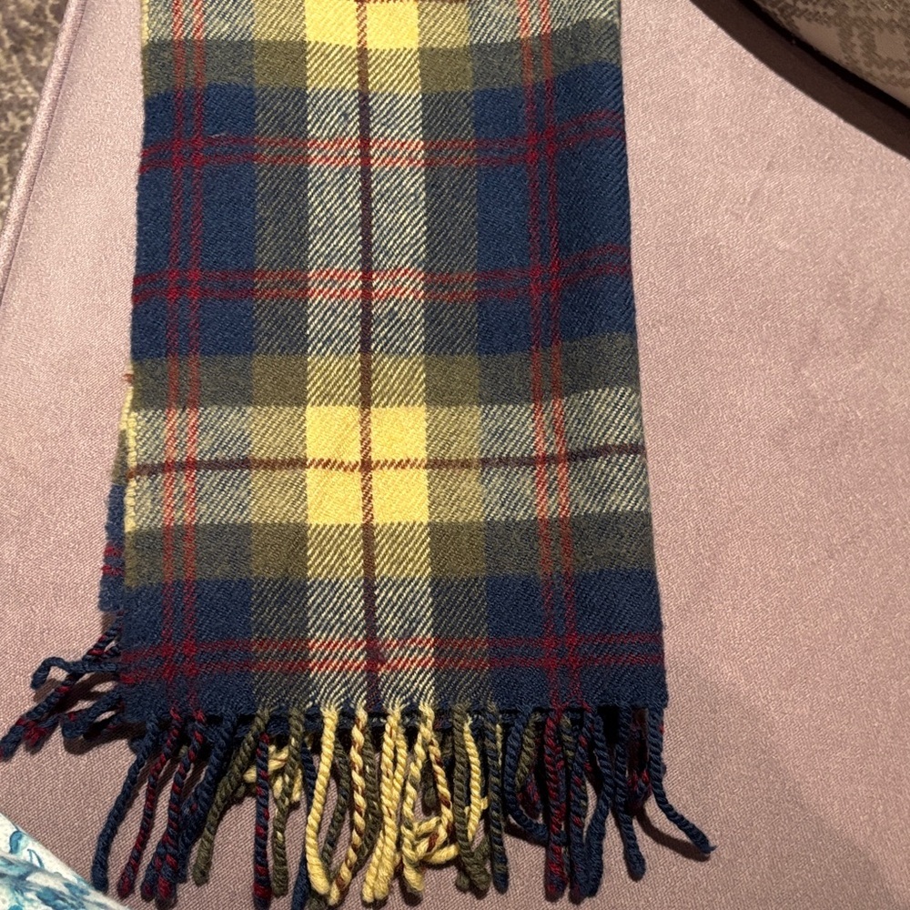 Banana Republic Plaid Scarf - Blue, Yellow, Red 100% wool